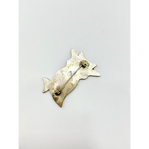 Vintage Alpaca Silver Mexico Owl Bird Pin Brooch with Abalone Shell Stone Inlay - Picture 7 of 10